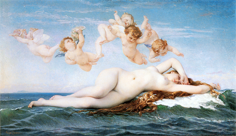 Alexandre Cabanel (1823-1889). Nascimento de Vênus. Óleo sobre tela. Cerca de 1863.